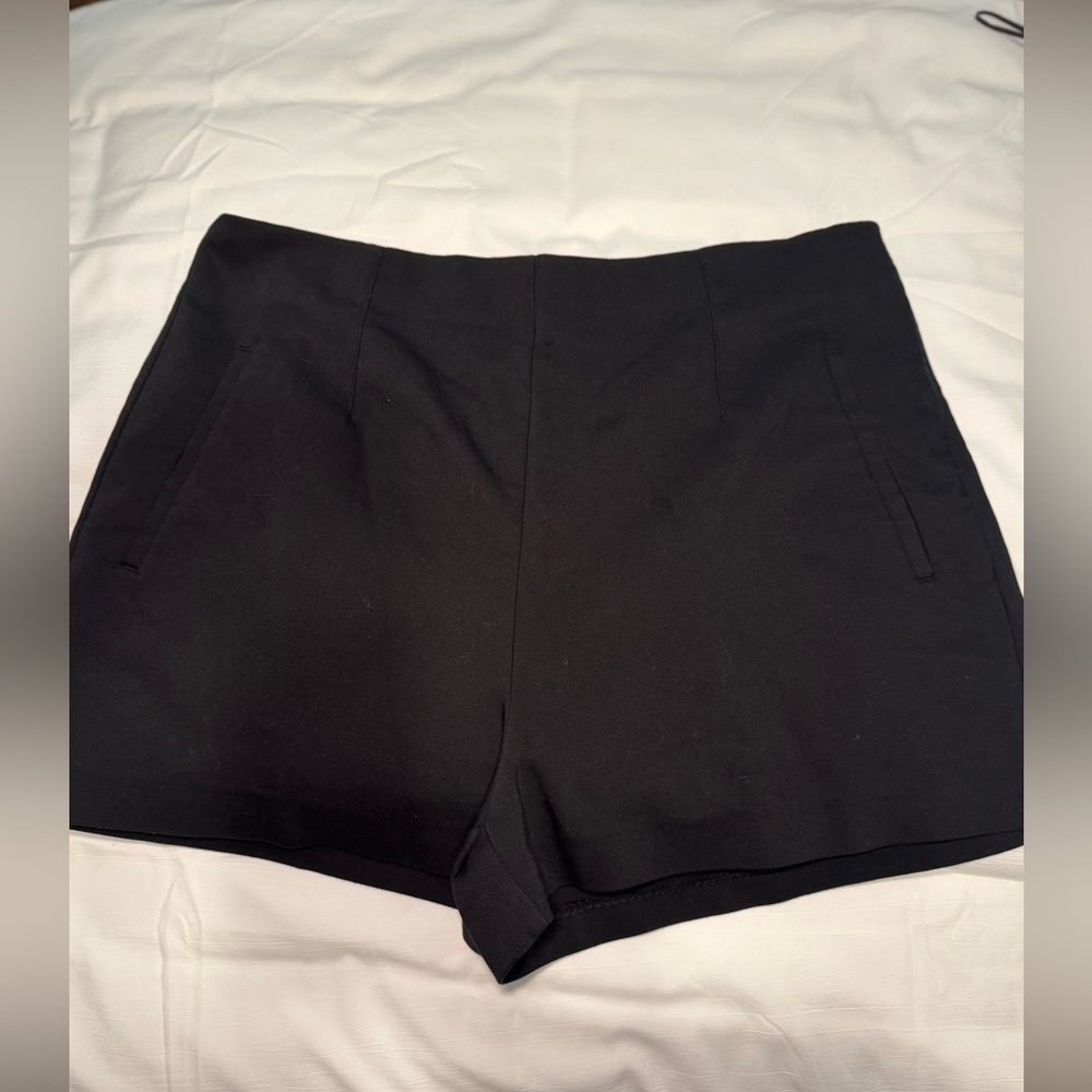 ZARA Black High Rise Short